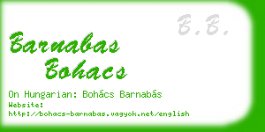 barnabas bohacs business card