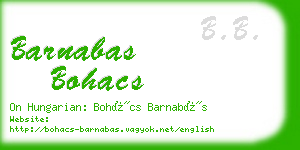 barnabas bohacs business card